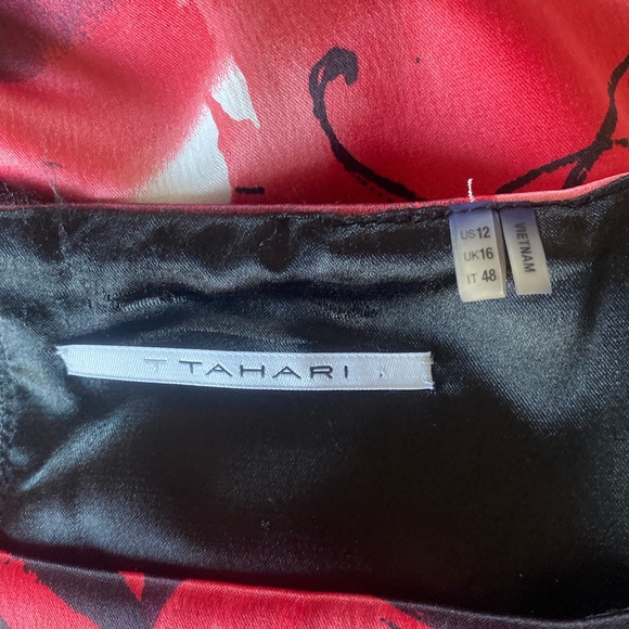 Tahari Purple Red White Abstract Floral Cocktail Dress - Picture 6 of 6